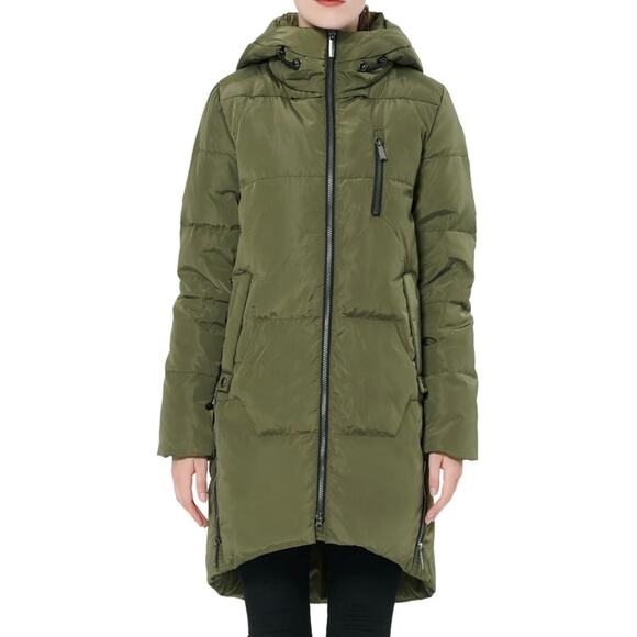 Orolay Women's Quilted Mid-Length Down Jacket Olive Green Size XL NWT Cozy Style - Picture 6 of 7